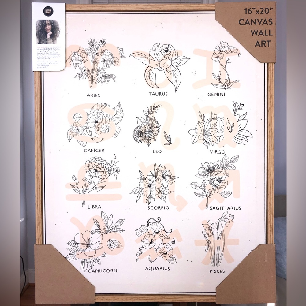 Astrology Wall Print Art Framed NWT